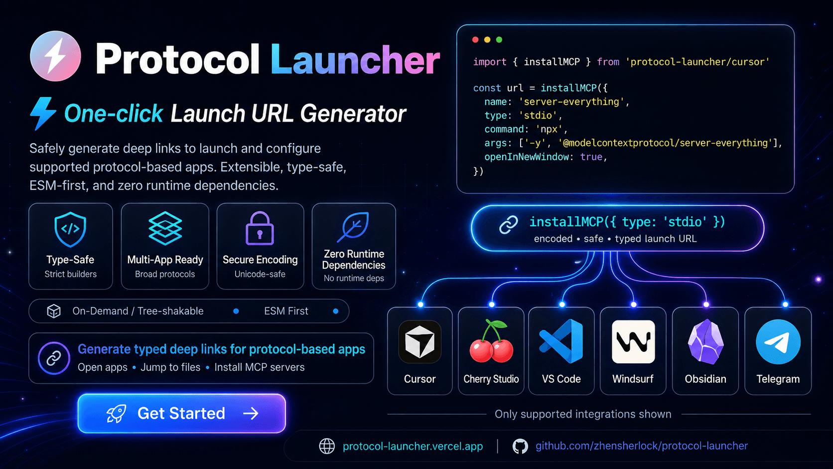 Protocol Launcher one-click launch URL generator preview
